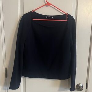 Ann Taylor Classic Navy Long Sleeve Top